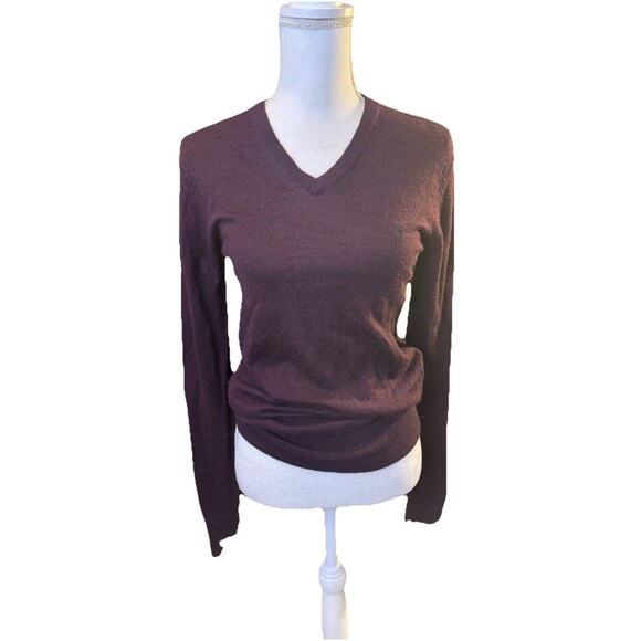 Allsaints New Wave Jumper Sweater Merino Wool  burgundy women’s  Sz XS a27 - Picture 1 of 11